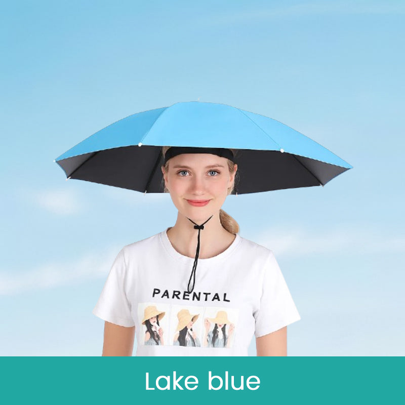 36" Diameter Fishing Umbrella Hat Folding Adjustable Sun Rain Cap