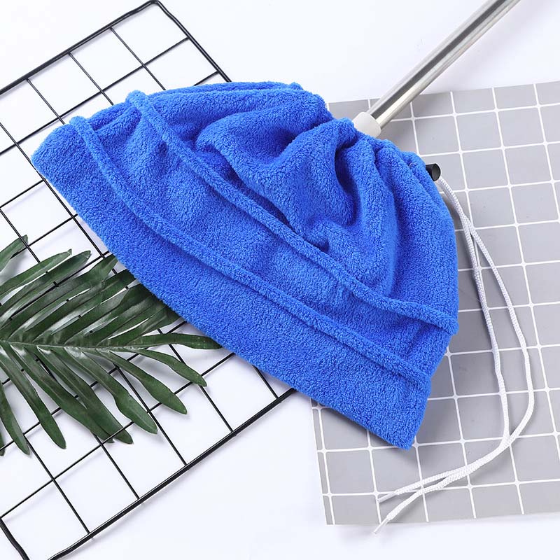 ✨Drawstring Coral Fleece Mop Head ✨ Dual-Sided & Super Absorbent