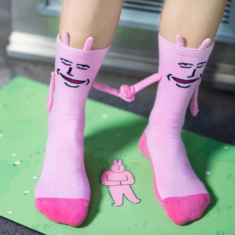 🧲 Magnetic Bunny Hand-Holding Socks 🧦Playful, Cool & So You!