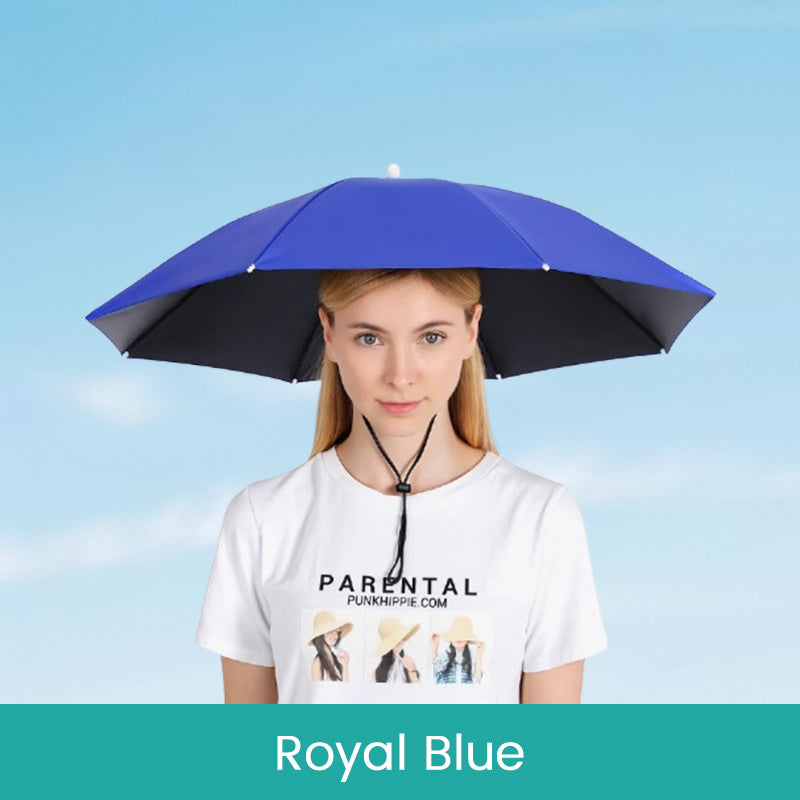 36" Diameter Fishing Umbrella Hat Folding Adjustable Sun Rain Cap