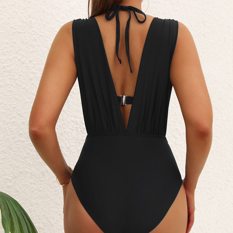 🌸Spring Specials💐 Women's Tie Solid Color Swimsuit 2-PCS Set