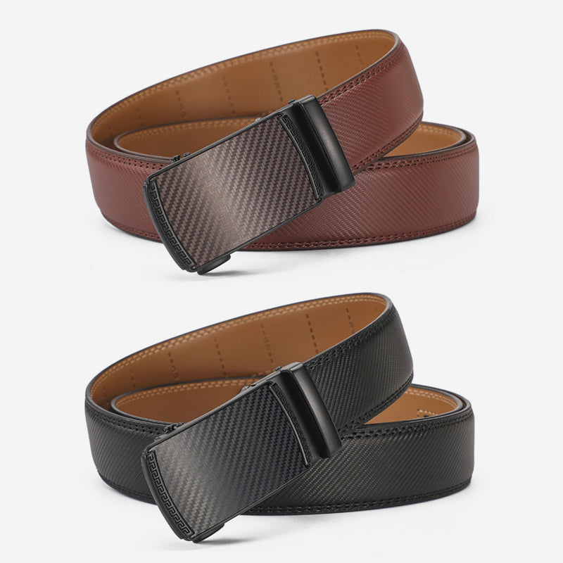 Leather Buckle Belt With Adjustable Buckle
