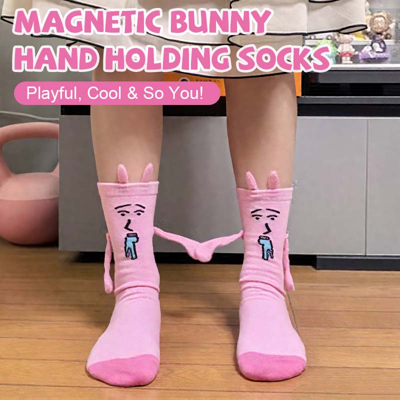 🧲 Magnetic Bunny Hand-Holding Socks 🧦Playful, Cool & So You!