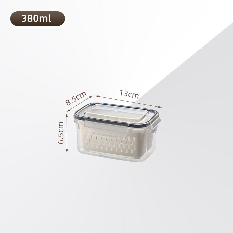 🏠🍱 Household Transparent Plastic Food Storage Box - Including Drain Basket 🧺