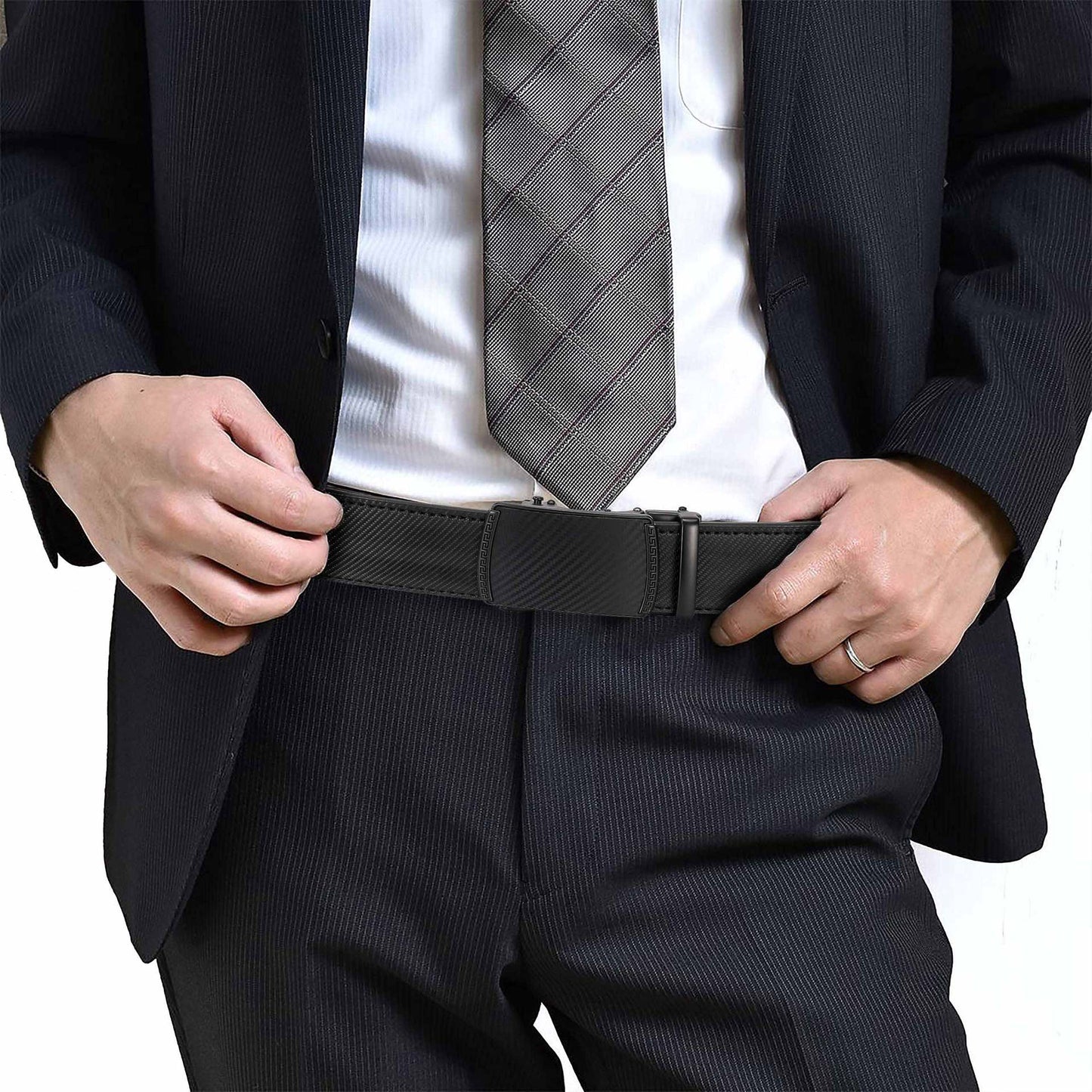 Leather Buckle Belt With Adjustable Buckle