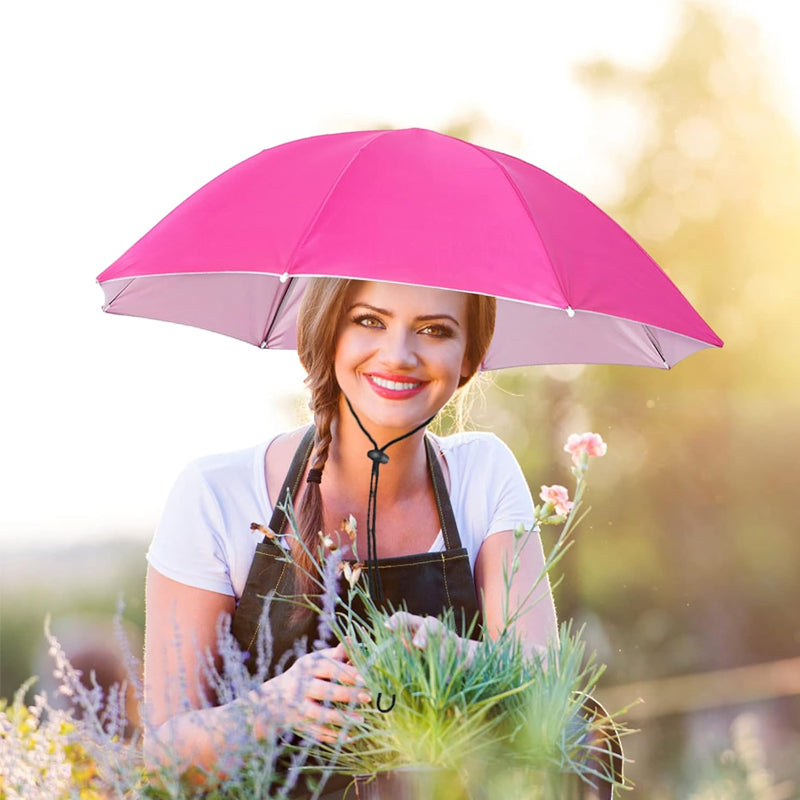 36" Diameter Fishing Umbrella Hat Folding Adjustable Sun Rain Cap