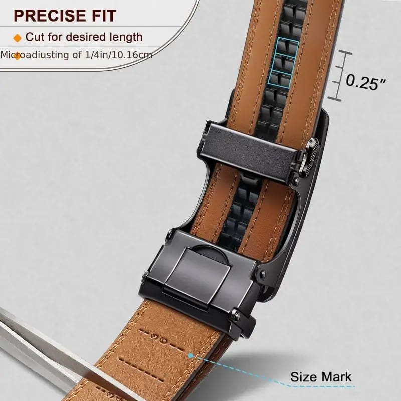 Leather Buckle Belt With Adjustable Buckle
