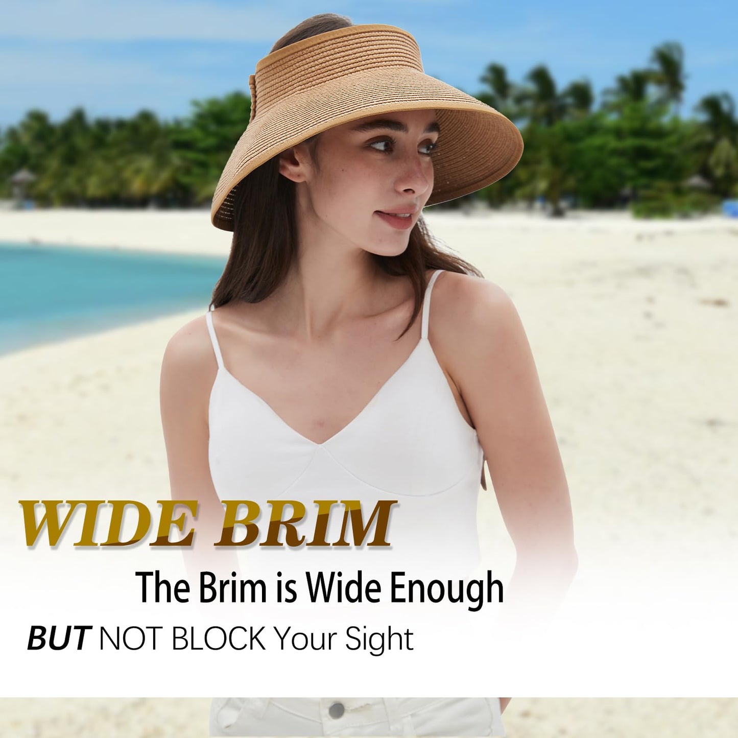 🌞 Foldable Open-Top Straw Sun Hat