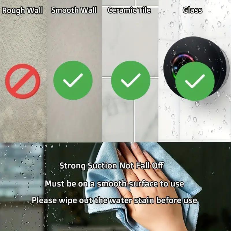 🎄Bathroom Waterproof Wireless Bluetooth Speakers with LED Light