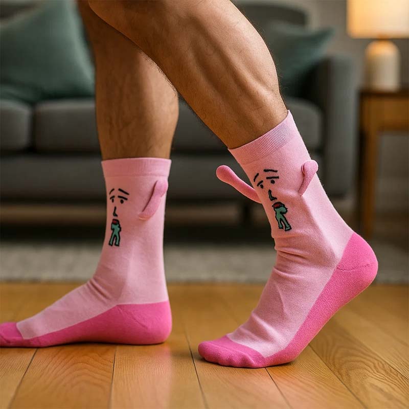 🧲 Magnetic Bunny Hand-Holding Socks 🧦Playful, Cool & So You!