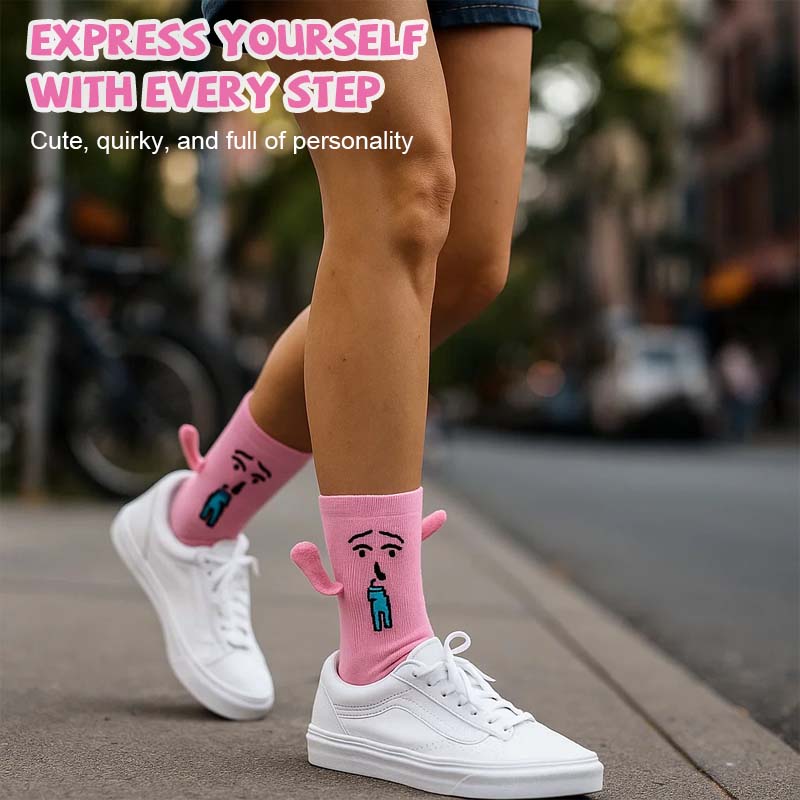 🧲 Magnetic Bunny Hand-Holding Socks 🧦Playful, Cool & So You!