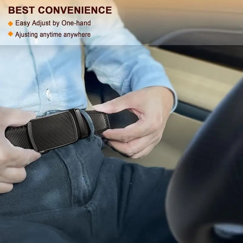 Leather Buckle Belt With Adjustable Buckle