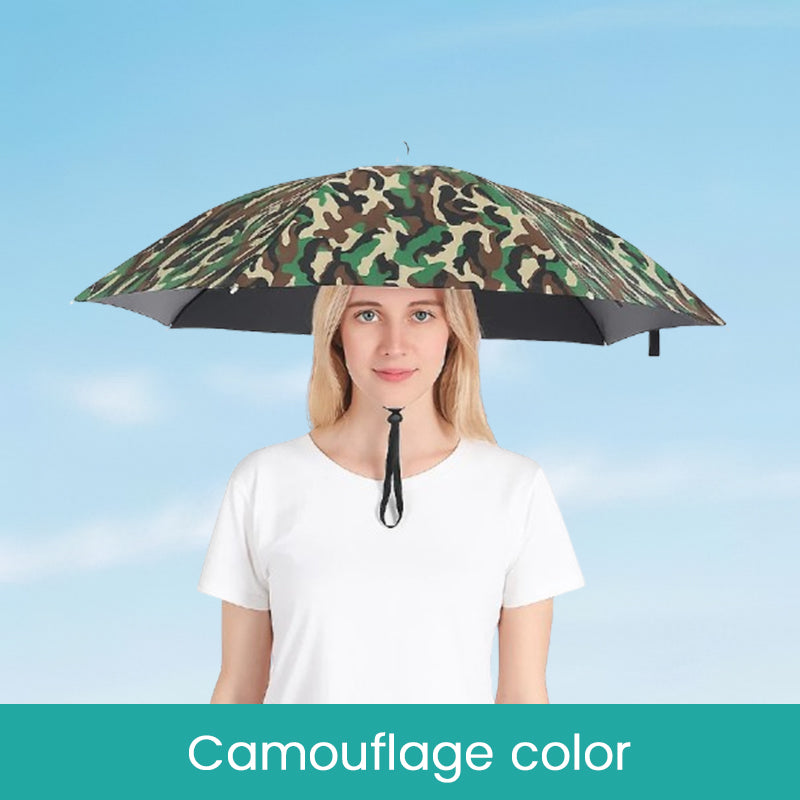 36" Diameter Fishing Umbrella Hat Folding Adjustable Sun Rain Cap