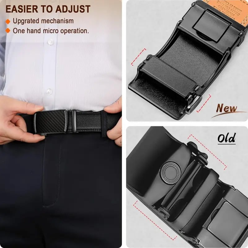 Leather Buckle Belt With Adjustable Buckle