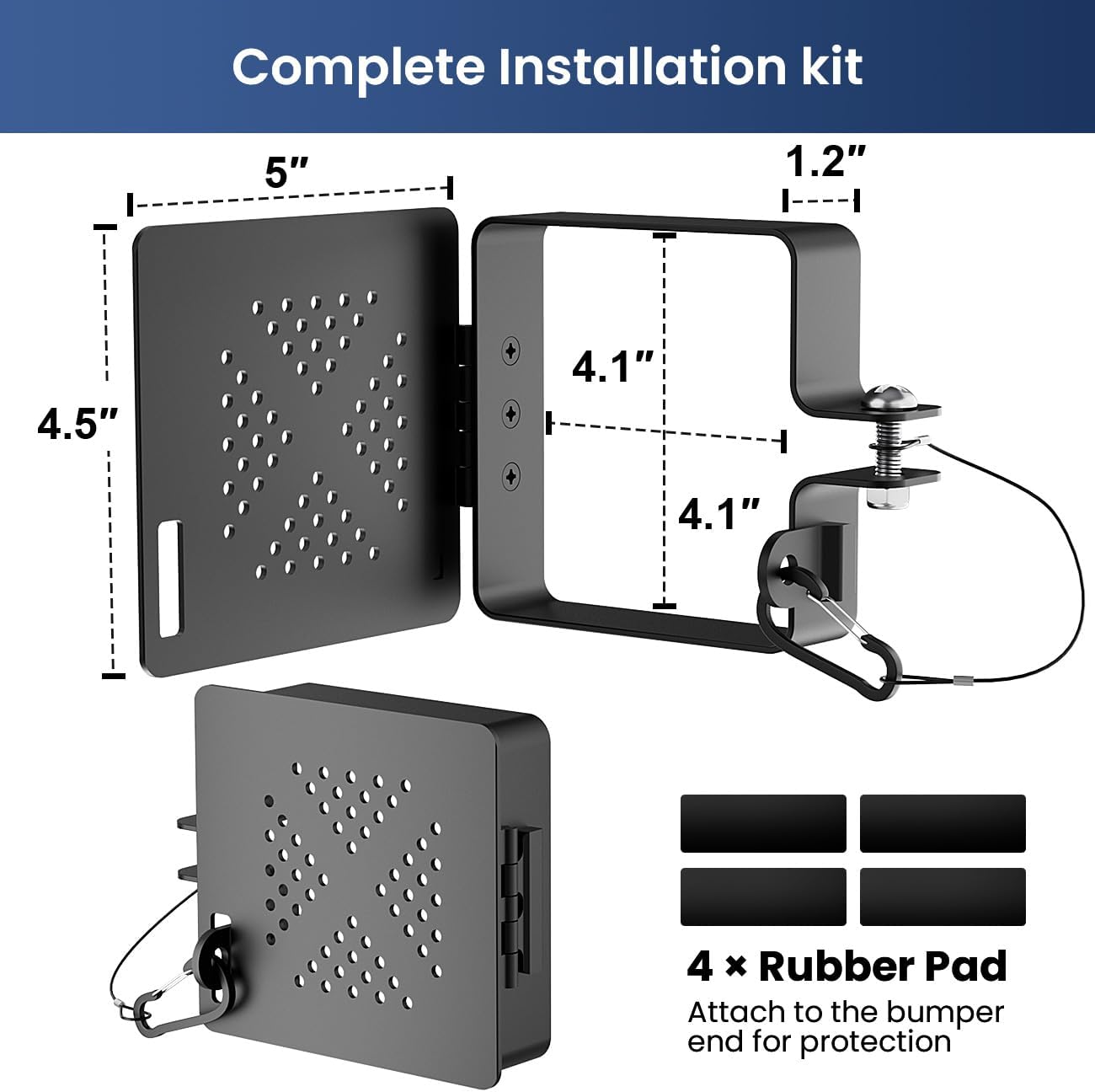 Safoner Aluminum RV Bumper End Cap- Fits Standard 4-Inch Square Camper Bumpers, No-Insect Vent Holes, Secure Sewer Hose Storage, Must-Have Travel Trailer Accessories - 2 Pack