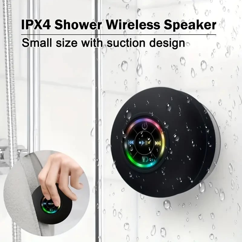 🎄Bathroom Waterproof Wireless Bluetooth Speakers with LED Light