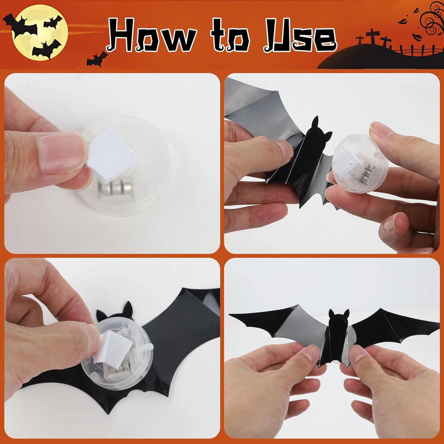 🎃2025 Halloween Must-Have🦇3D Bat Light Decoration Set