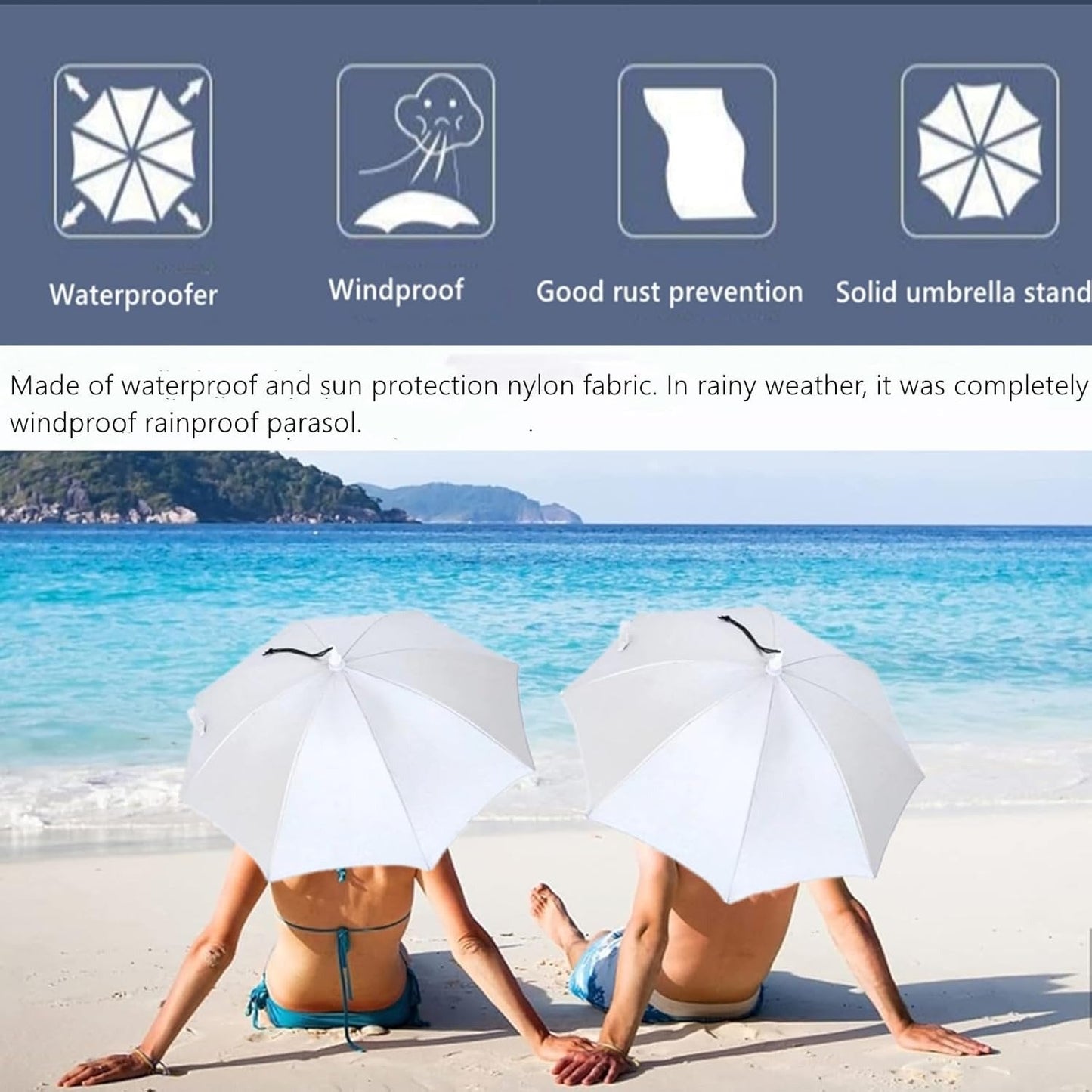 36" Diameter Fishing Umbrella Hat Folding Adjustable Sun Rain Cap