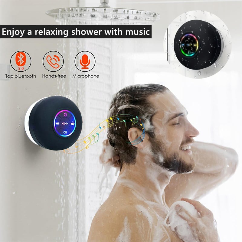 🎄Bathroom Waterproof Wireless Bluetooth Speakers with LED Light