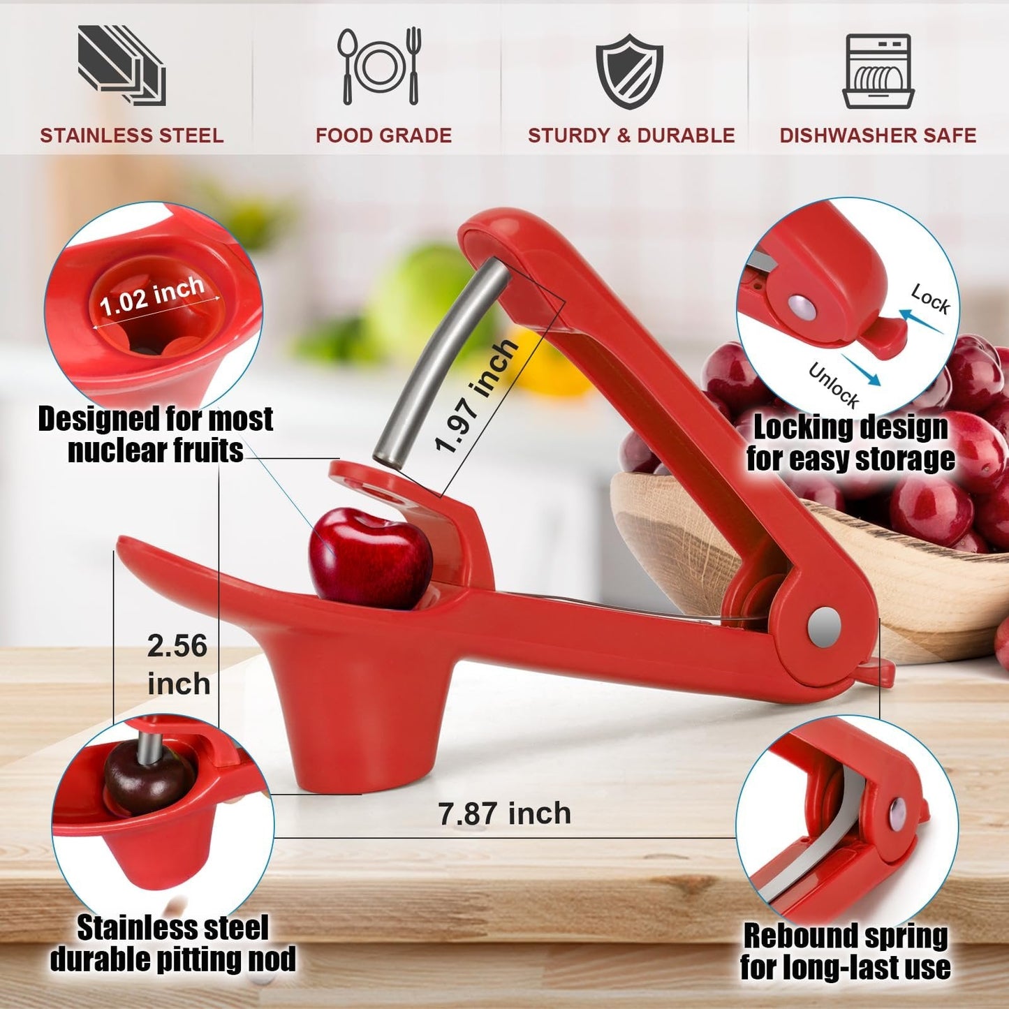 Portable Stainless Steel Cherry Pitter