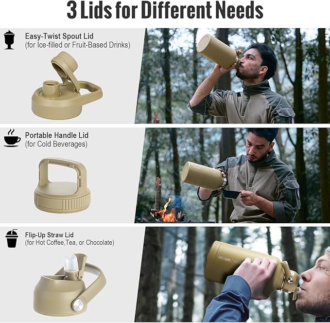 🎖️ Portable Cold & Hot Stainless Steel water bottle with Straw – Reusable Drinkware