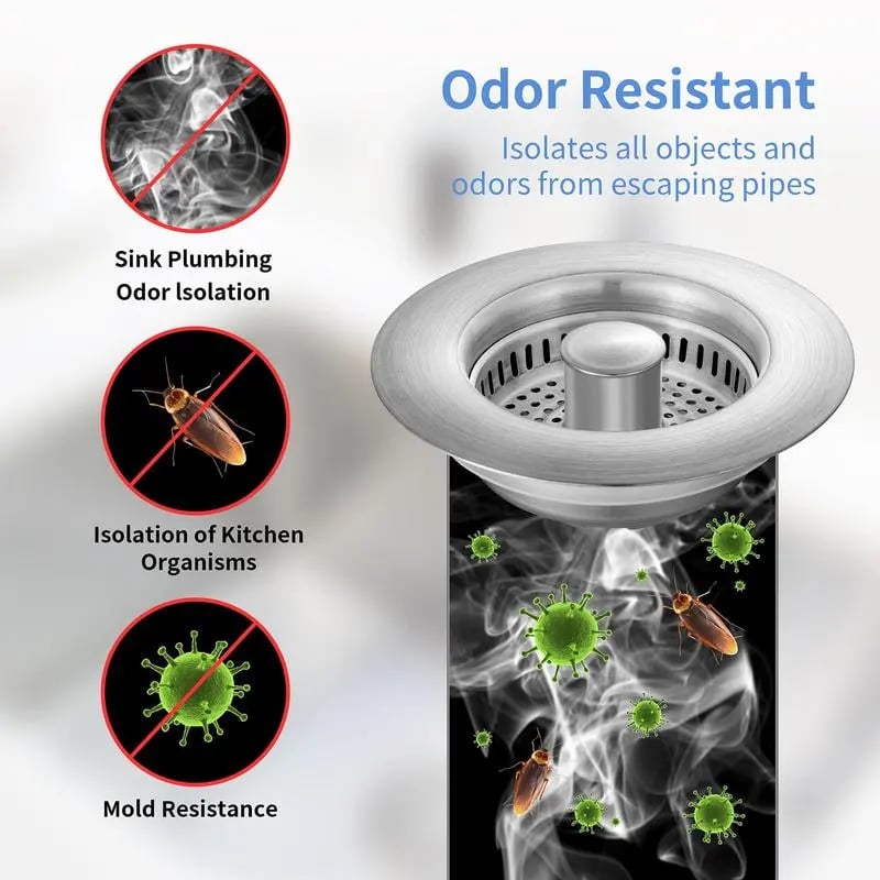 🔥LAST DAY -Upgraded 3 in 1 Kitchen Sink Drain Strainer
