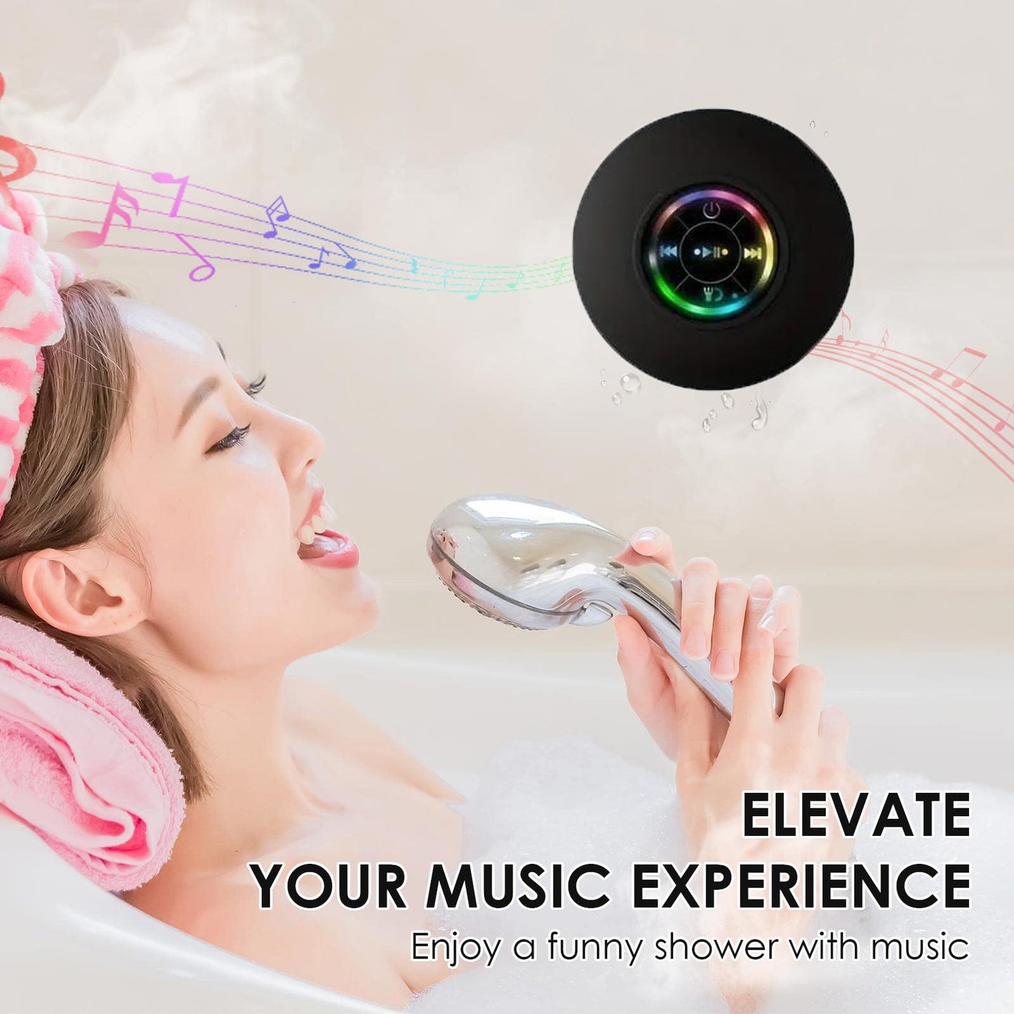 🎄Bathroom Waterproof Wireless Bluetooth Speakers with LED Light