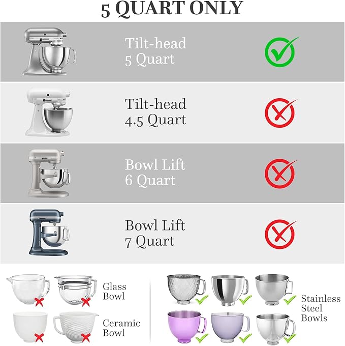 Silicone Liners for KitchenAid Tilt-Head 5 Qt Mixers – Mixer Attachments & Accessories