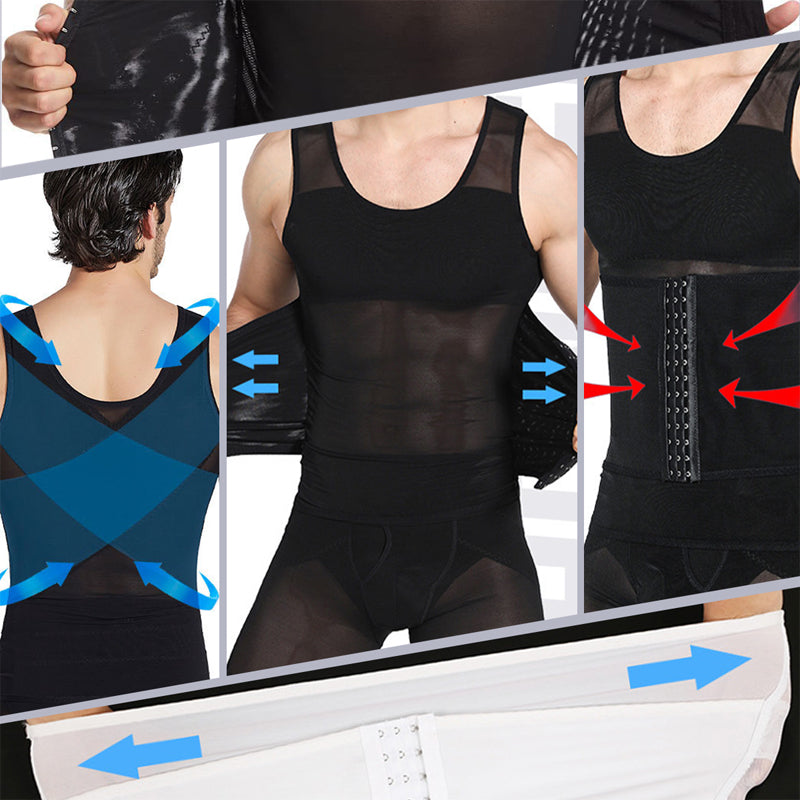 Men's Slimming Mesh Vest with Waist