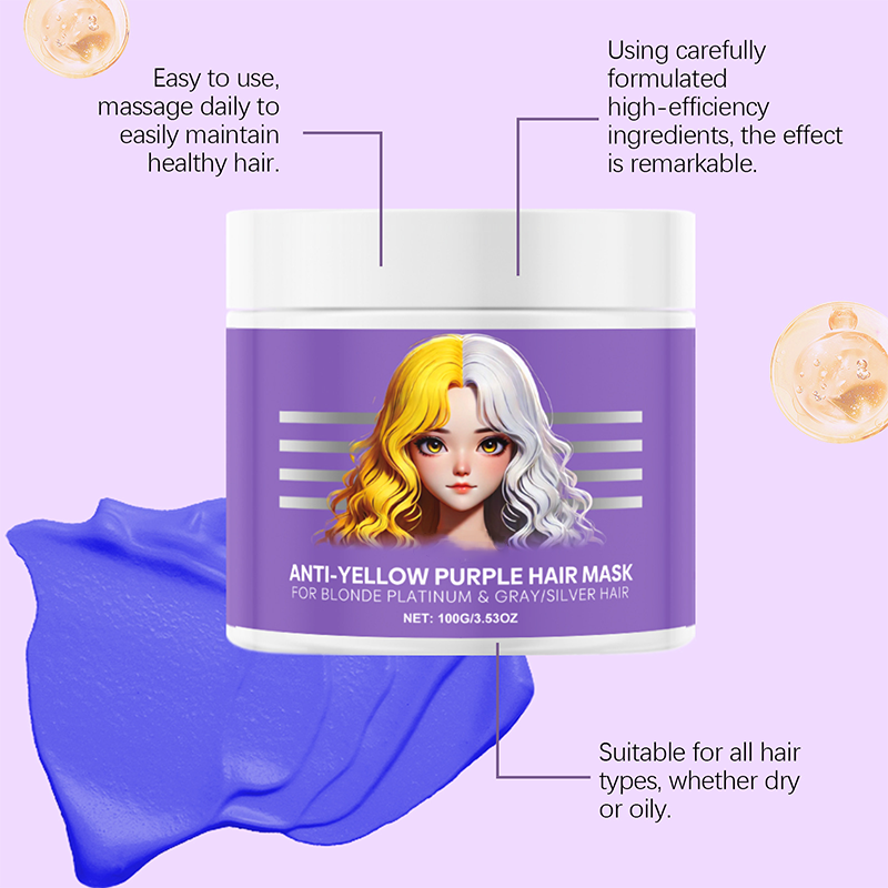 🔥 Hot Sale 50% OFF 🟣 Anti-Yellowing Purple Hair Mask 💜 Say goodbye to Red Highlights! 👋