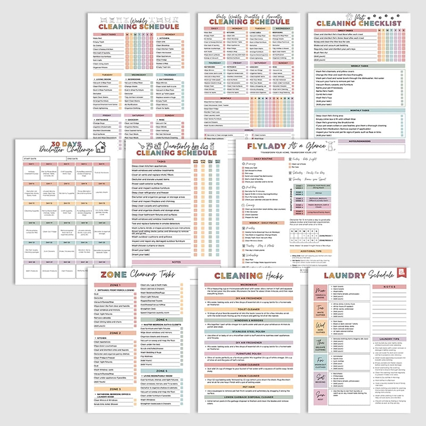 🔥LAST DAY 46% OFF - 📕ADHD Cleaning & Organizing Toolkit - Chore Planner✔