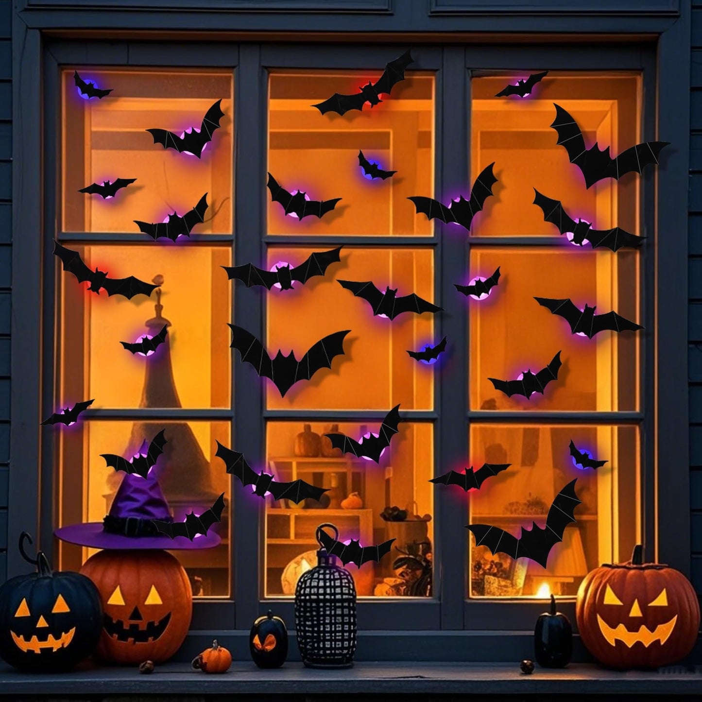 🎃2025 Halloween Must-Have🦇3D Bat Light Decoration Set