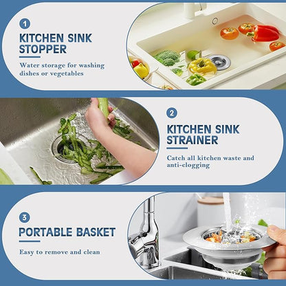 🔥LAST DAY -Upgraded 3 in 1 Kitchen Sink Drain Strainer