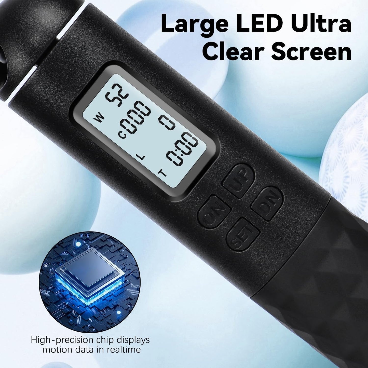 Skipping Rope with Counter, Cordless Jump Rope, Smart Weighted Jump Rope