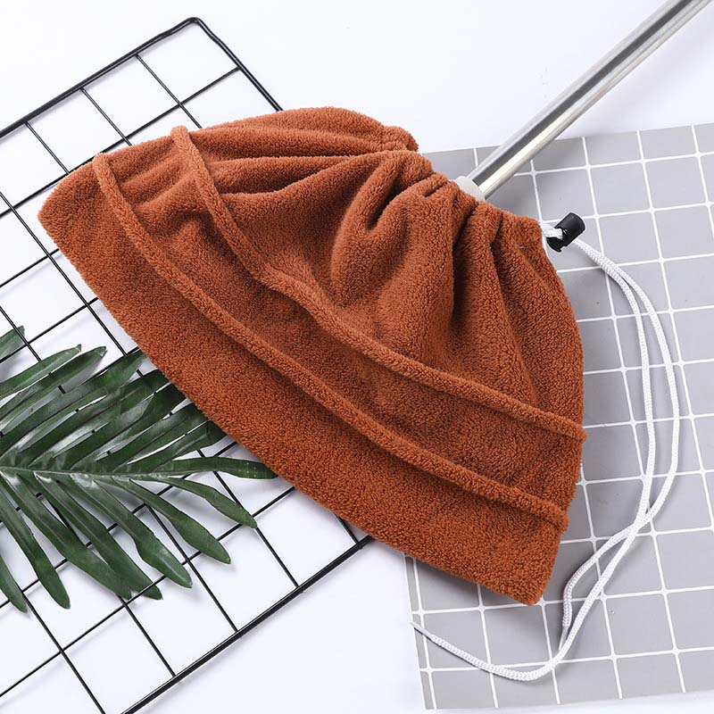 ✨Drawstring Coral Fleece Mop Head  ✨ Dual-Sided & Super Absorbent