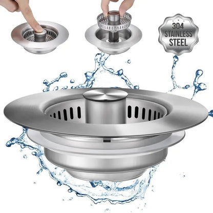 🔥LAST DAY -Upgraded 3 in 1 Kitchen Sink Drain Strainer