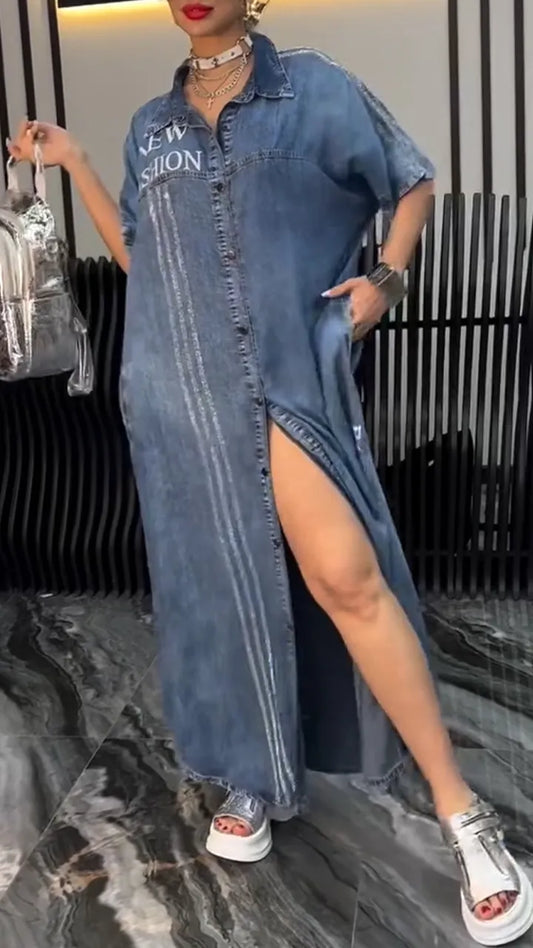 🌸Women's Lapel Tencel Denim Comfortable and Fashionable Dress（🔥Free shipping）
