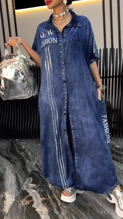 🌸Women's Lapel Tencel Denim Comfortable and Fashionable Dress（🔥Free shipping）