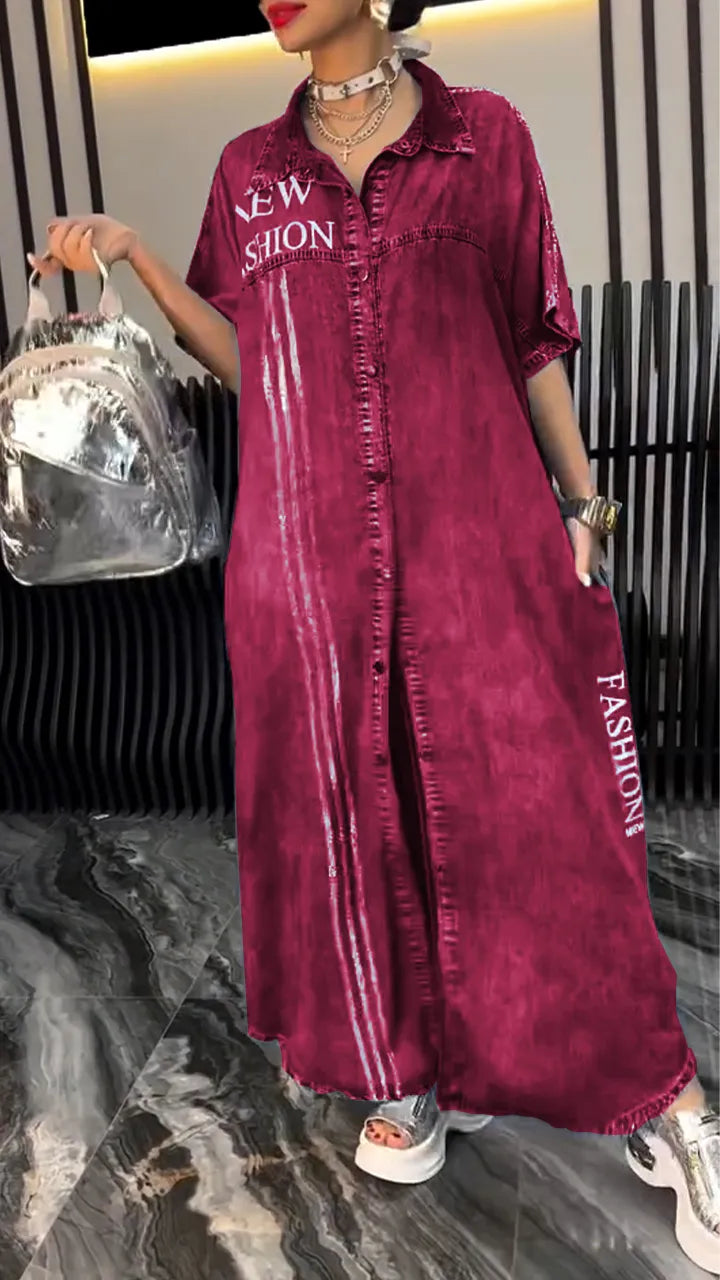 🌸Women's Lapel Tencel Denim Comfortable and Fashionable Dress（🔥Free shipping）