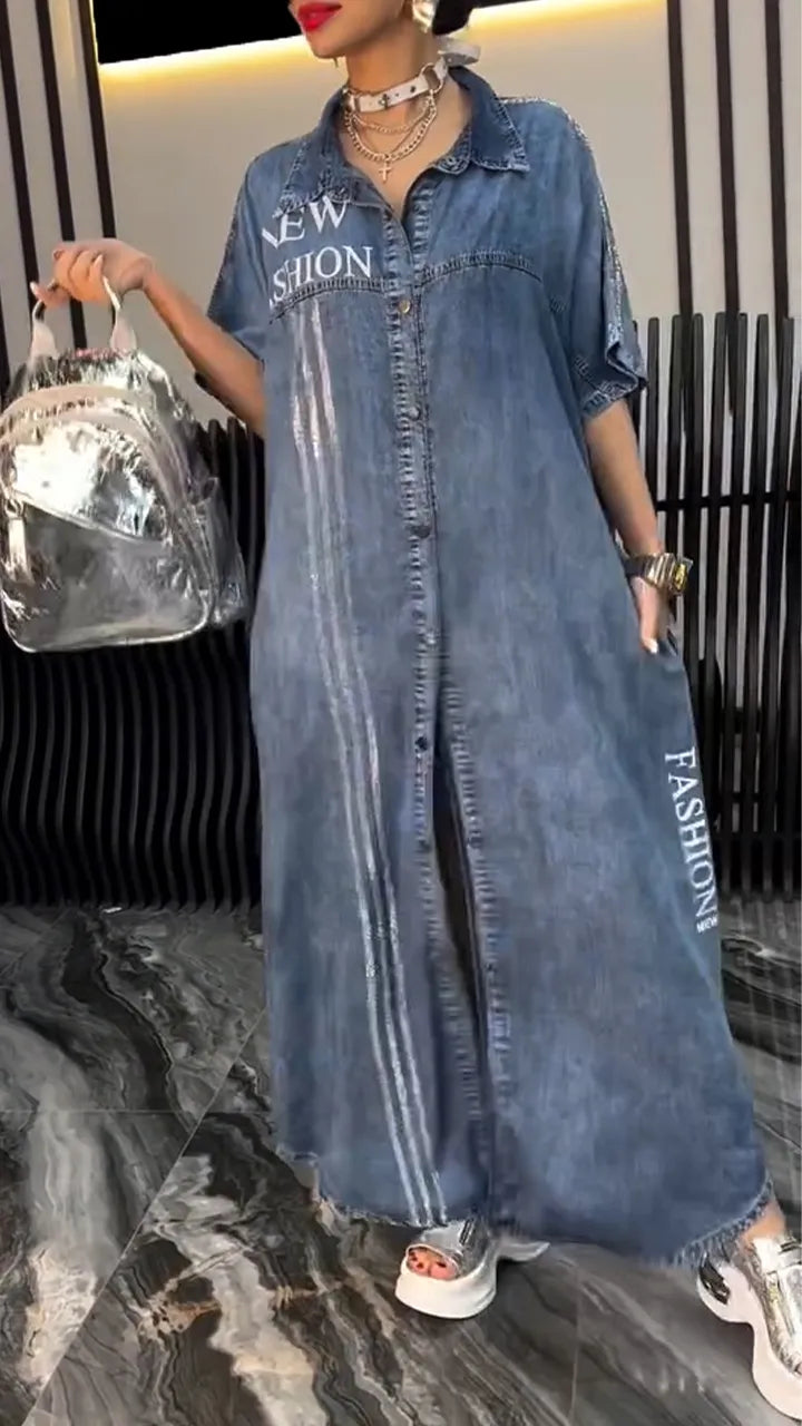 🌸Women's Lapel Tencel Denim Comfortable and Fashionable Dress（🔥Free shipping）
