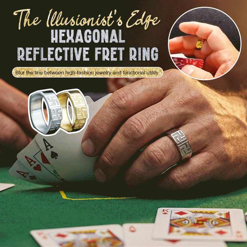 ♠️ The Illusionist's Edge: Hexagonal Reflective Fret Ring