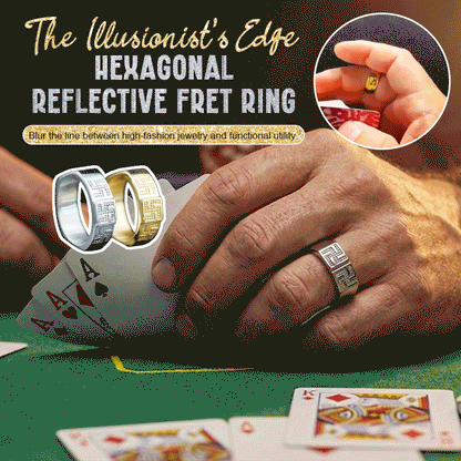 ♠️ The Illusionist's Edge: Hexagonal Reflective Fret Ring