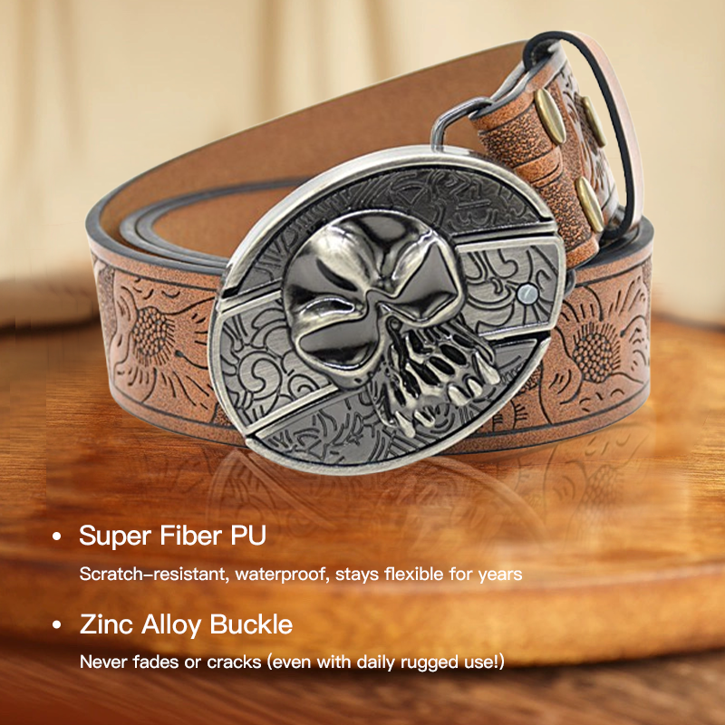 🤠 Embossed Tiger + Knife Buckle Belt ⚔️