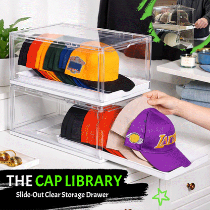 🧢 The Cap Library: Slide-Out Clear Storage Drawer