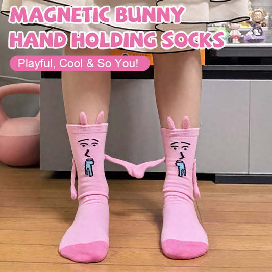 🧲 Magnetic Bunny Hand-Holding Socks 🧦Playful, Cool & So You!