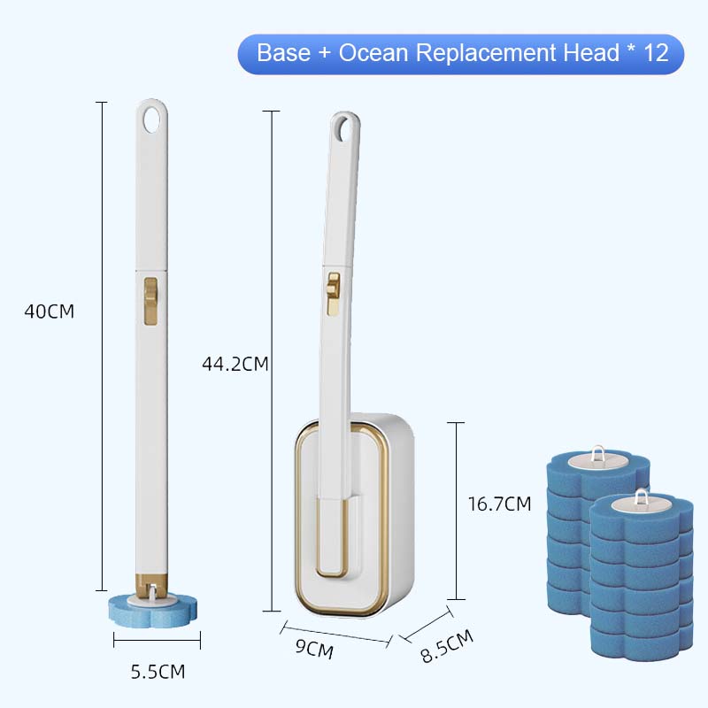 🚽✨ Hassle-Free Wall-Mounted Toilet Cleaner with Disposable Brush Heads