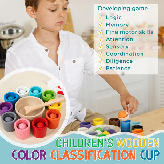 Children's Wooden Color Classification Cup