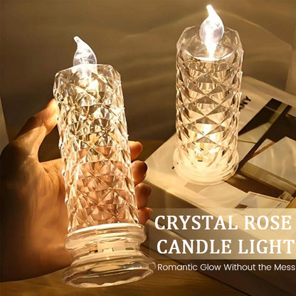 ✨ Crystal Rose Candle Light – Romantic Glow Without the Mess