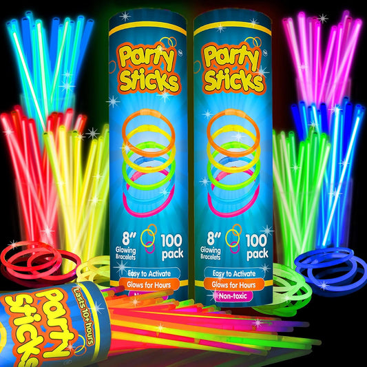 🔥2025 New Arrival 🔥✨ Ultimate Glow Party Pack - 8” Glow Sticks & Connectors 🎉