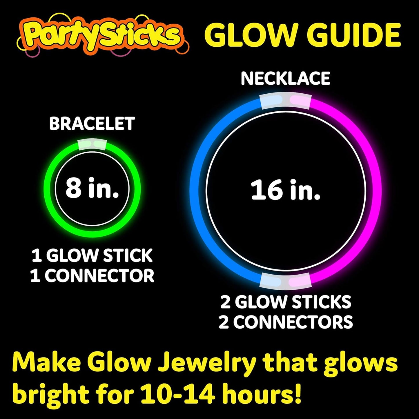 🔥2025 New Arrival 🔥✨ Ultimate Glow Party Pack - 8” Glow Sticks & Connectors 🎉